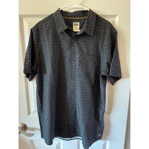 VOYAGER Goods Men's Short Sleeve Button Down Shirt Geometric Print‎ Size Medium